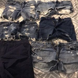 six pack of name brand jean shorts